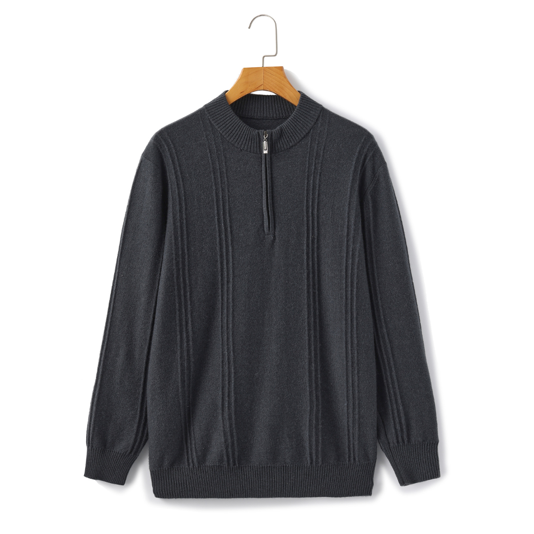 By Style™ | 100% Cashmere Ribbed Half Zip