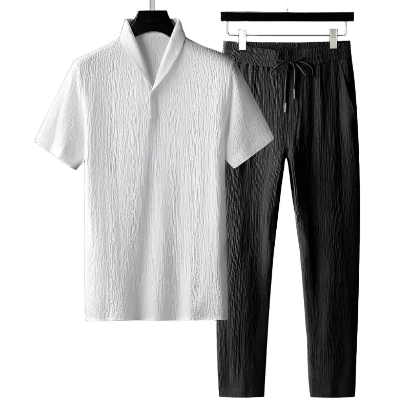 By Style™ | Cotton Polo & Pantalon Suit